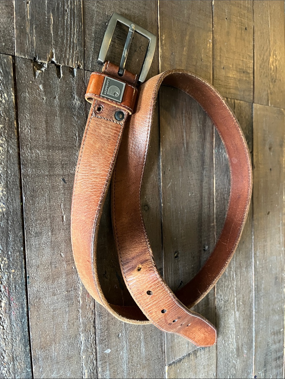 Carhartt Leather Belt with Brushed Metal Buckle Size 38